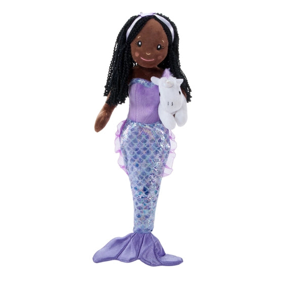 Mermaid Plush Doll Holding Unicorn