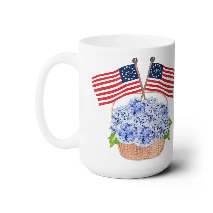 America 250 Hydrangea and Nantucket basket Mug