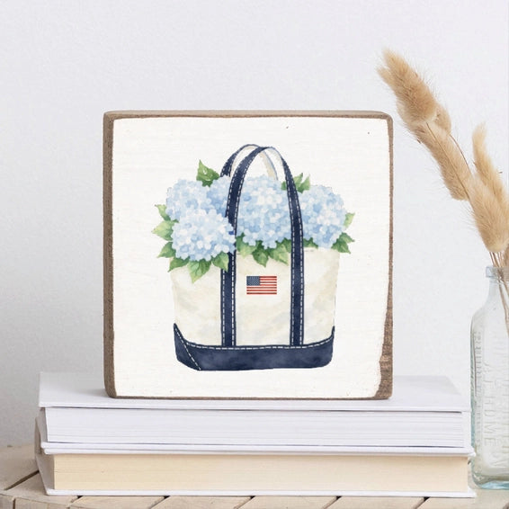 Hydrangea Flag Boat Tote