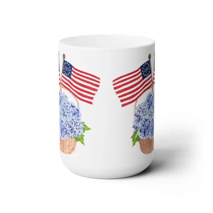 America 250 Hydrangea and Nantucket basket Mug