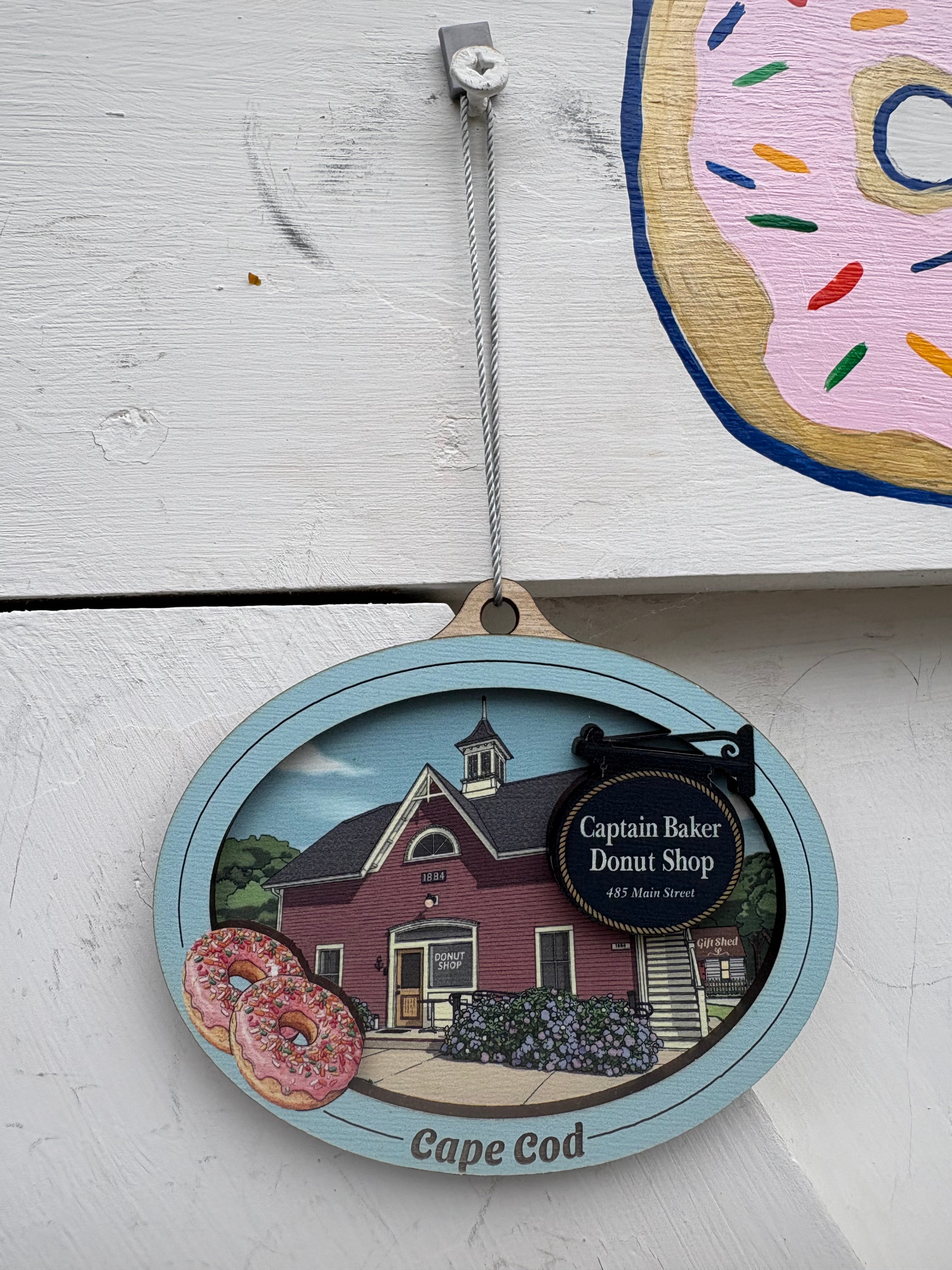 Captain Baker Donuts Wood Ornament
